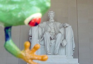 Lincoln with frog